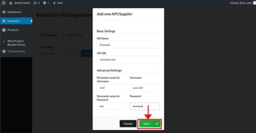 Add new API popup on click add API button