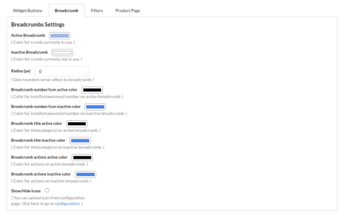 Admin side breadcrumb settings